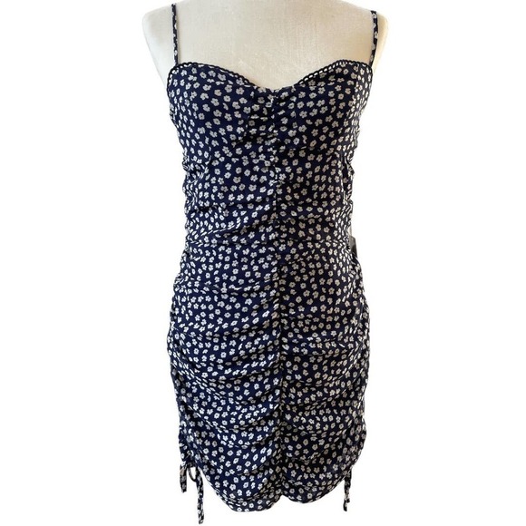 Purple Snow Women's Daisy Floral Bodycon Dress Navy Blue Size Medium - Picture 2 of 6